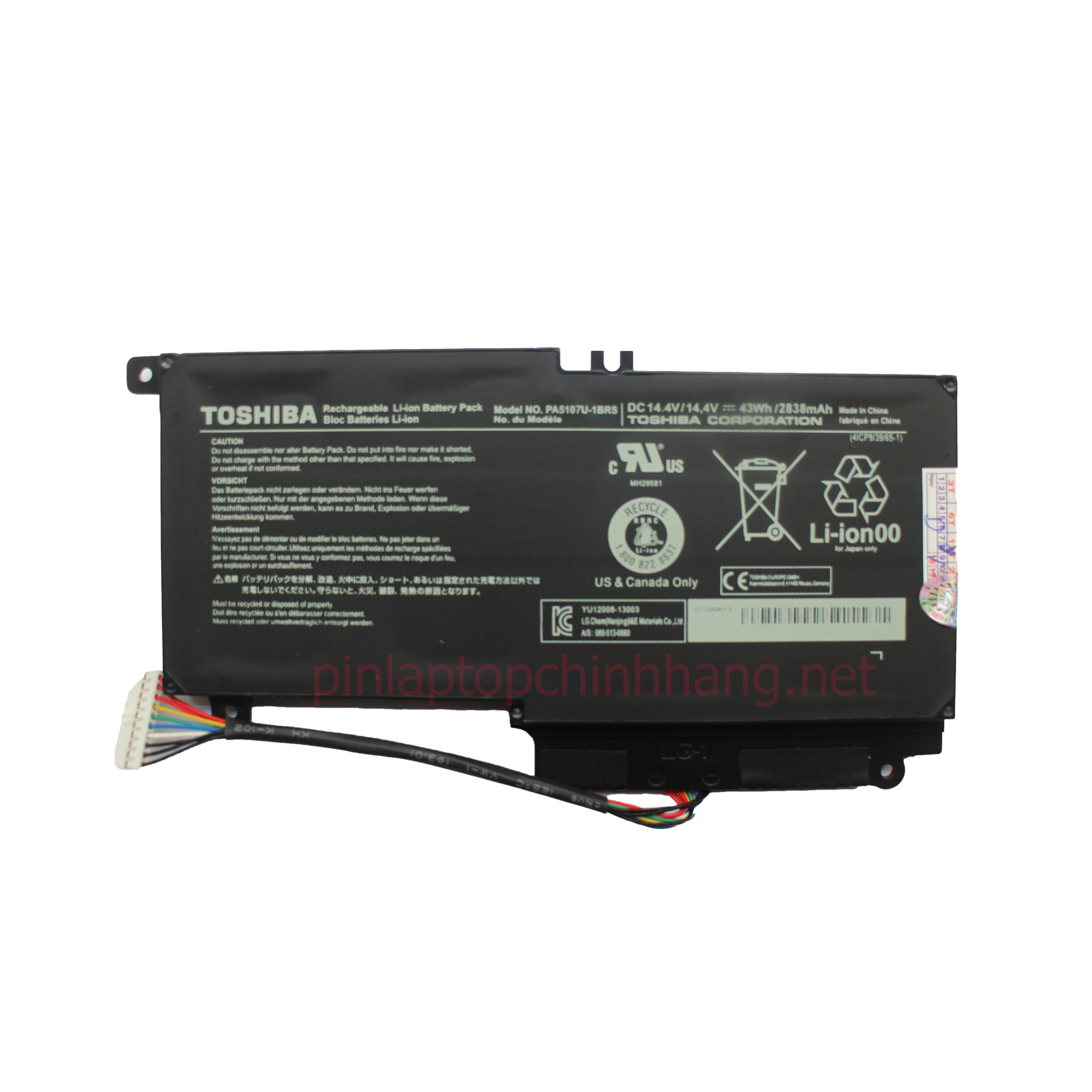 Battery Pin Laptop Toshiba PA5107U-1BRS L45D L50 L55 P55 L55t P50 P55-a5312 P55-A5200 P55T-A5116 S50D-A L50-A S50T-A116 S55-A5275 S55-A5236 L55t-A5290