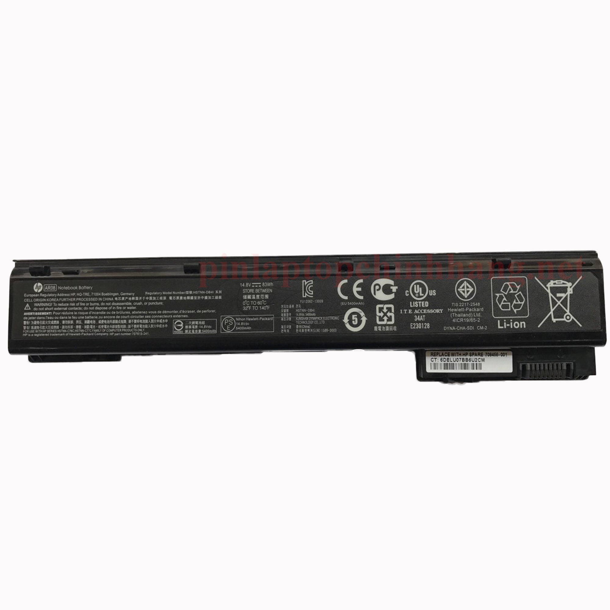 Pin Laptop HP/ Battery HP/ Pin HP ZBook 15 G1/ 15 G2/ ZBook 17 G1/ 17 G2/ 707614-121/ HSTNN-IB4H/ HSTNN-IB4I (14.8V-83Wh-8Cell) AR08 