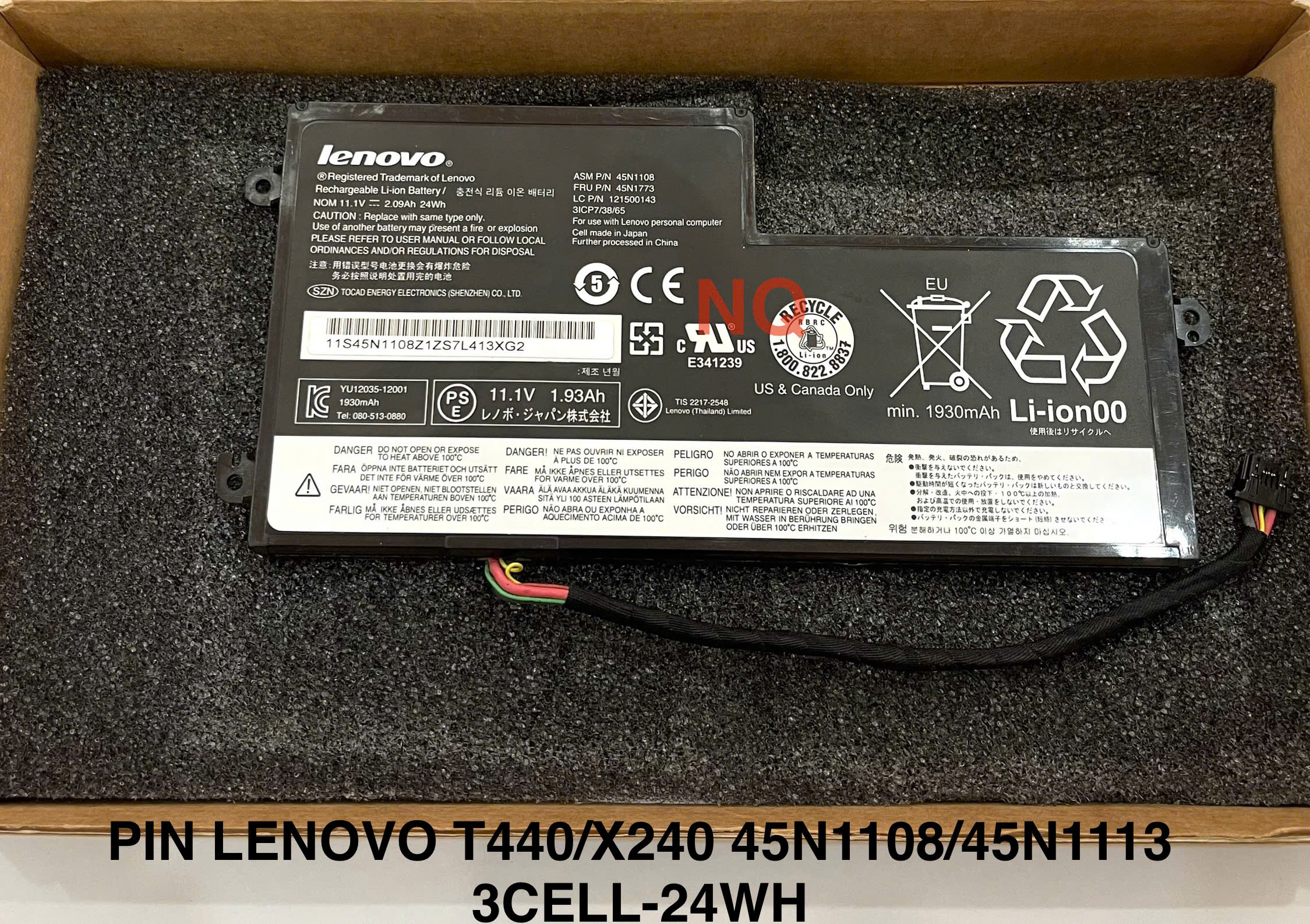 Pin laptop chính hãng Lenovo T440/X240 45N1108/45N1113 3CELL-24WH